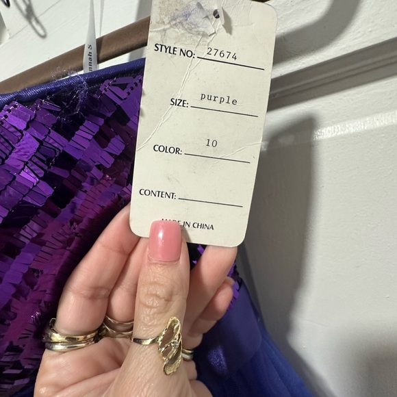 Hannah S sequin tulle Purple Strapless Dress size 10 NWT $218 MSRP - Picture 6 of 7